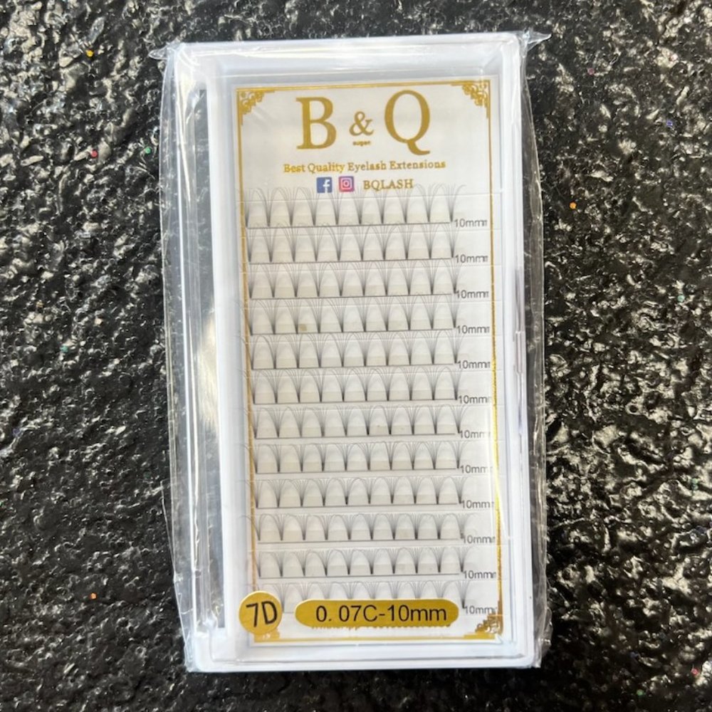 B & Q Eyelash Extensions Premade Fans  7D-.07C -12mm (x20)